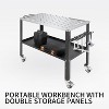 Welding Table, 1200lbs Steel Welding Cart Workbench Table Load Capacity,Multifunctional Rolling Heavy Duty Workbench W/Wheels - 4 of 4