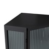 KTMBDW Floor Corner Cabinet with Tempered Glass Doors and Shelves,Free-Standing Corner Cabinets for Bathroom, Kitchen, Living Room - 4 of 4