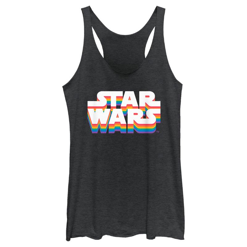 Adult Star Wars Pride Rainbow Classic Logo Racerback Tank Top, 1 of 5