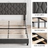Homhougo Twin Size Platform Bed Frame with Upholstered Headboard and Wooden Slats Support Upholstered Mattress Foundation/No Box Spring - 4 of 4