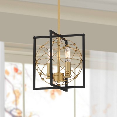 Titans Trace 2-Light Mini Pendant in Sand Coal and Honey Gold
