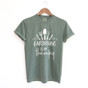 Simply Sage Market Women's Gardening Is My Therapy Short Sleeve Garment Dyed Tee - 1 of 4