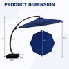 Outdoor Large Round Aluminum Offset Umbrella - Heavy Duty Offset Umbrella With 360° Rotation, Offset Patio Cantilever Umbrella With Base Included - 3 of 4