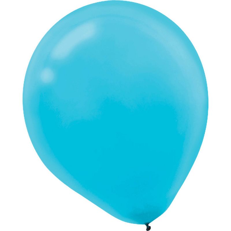 Amscan Solid Color Packaged Latex Balloons 5" Caribbean Blue 6/Pack 50 Per Pack (115920.54), 1 of 2