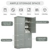 PAGED Storage Cabinet 32.6" Bathroom Organizer with 3 Drawers, Adjustable Shelves and 3 Doors, Freestanding Office Storage Unit for Room - 3 of 4
