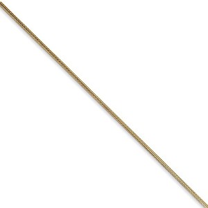 Black Bow Jewelry 0.9mm 14k Yellow Gold Solid Round Snake Chain Necklace - 1 of 4