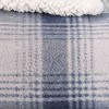 50"x70" Oversized Nordic Plaid Faux Shearling Reversible Throw Blanket Blue - Eddie Bauer - image 4 of 4