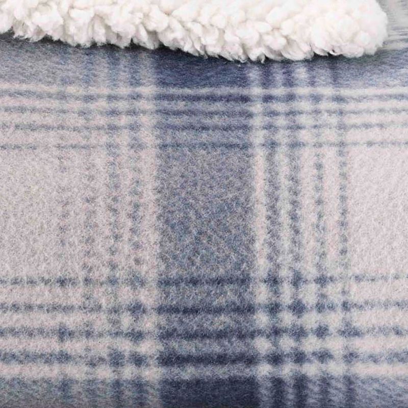 50&#34;x70&#34; Oversized Nordic Plaid Faux Shearling Reversible Throw Blanket Blue - Eddie Bauer, 5 of 17