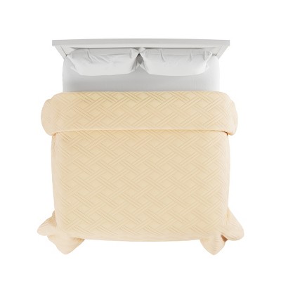Ivory Microfiber Twin Quilted Coverlet for Adults