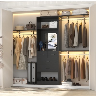 Aheaplus 25'' - 96" W Closet System with Mirror