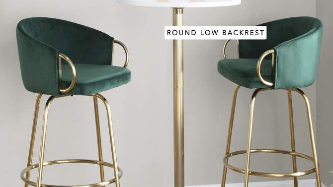 Set of 2 Claire Adjustable Barstools Gold/Green - LumiSource, 2 of 11, play video