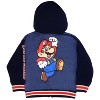 Nintendo Super Mario Bros Boys Long Sleeve Zip-Up Hooded Varsity Jacket - Blue, 5/6 - 4 of 4