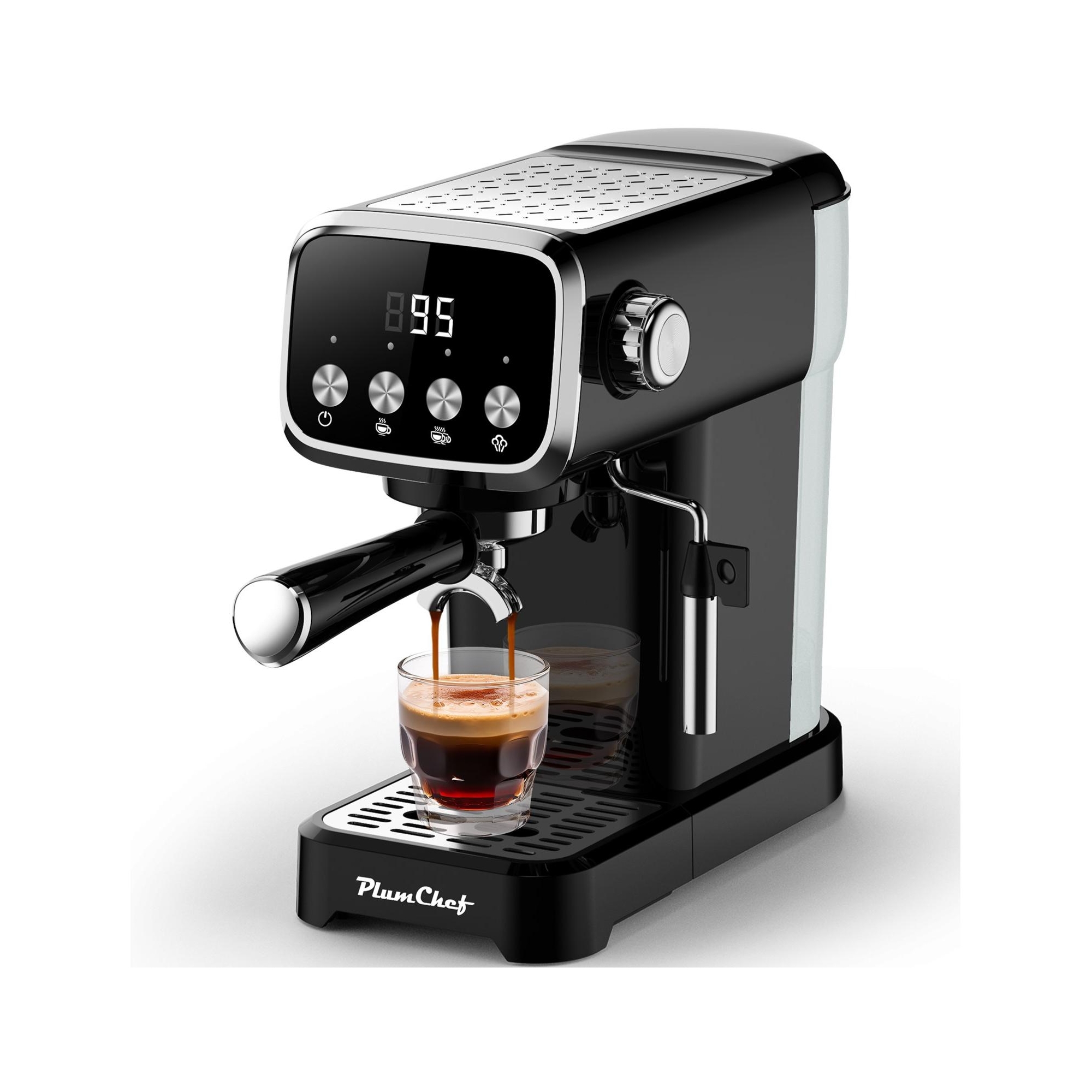 ELJGET Espresso Machine with LED Display & Power Steam Wand, 20 Bar Professional Coffee Maker for Latte Cappuccino Home Barista, Stainless Steel