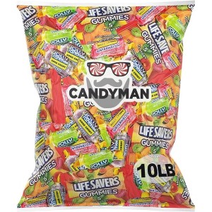 CANDYMAN 10 Pound Mixed Candy Bundle of Half Jolly Ranchers Hard Candy Half Lifesavers Gummies Bulk - 1 of 4