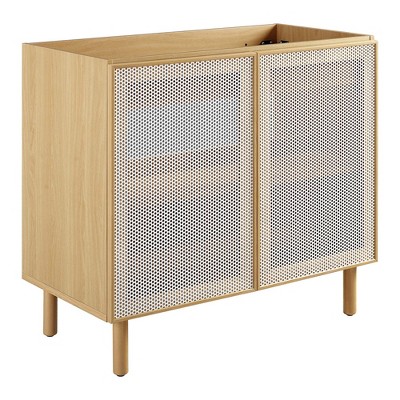 Modway Calla 36 in Perforated Metal Bathroom Vanity Cabinet (Sink Basin Not Included)