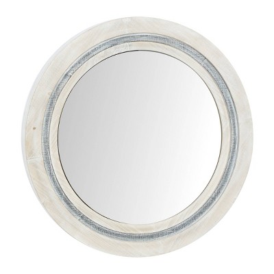 Farmhouse Wood Decorative Wall Mirror White - Olivia & May