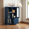 Mshliw MDF Painted Cabinet with Glass Doors & Drawer, Adjustable Shelves, Modern Storage Sideboard for Bedroom, Living Room, Entryway - 2 of 4