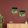 AuldHome Design Wood and Black Metal Wall Pockets 2pk; Boho Farmhouse Decor Vases/Greenery Wall Planters/Baskets/Pocket Shelves - 4 of 4