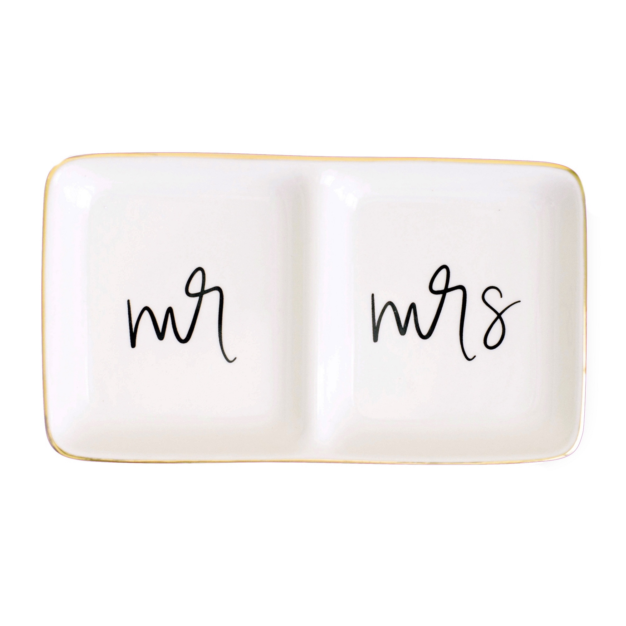 Sweet Water Decor Mr. and Mrs. Jewelry Dish - 7.2x4"