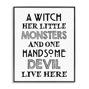Stupell Industries Quirky Halloween Family Quote Striped Typography Phrase  Framed Giclee Art - 1 of 4