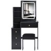 PAGED 29.2" Vanity Desk Makeup Vanity with 2 Socket, Hair Dryer Stand, LED Sliding Mirror for Bedroom, Living Room, Locker Room - 4 of 4