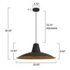 LLHZSY Industiral Black Gold Dome Pendant Chandelier Lights for Kitchen Island Dining Room - W 25 3/5" - 3 of 4