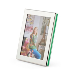 Kit Kemp by Spode Photo Frame, Cabana Design, Silverplate with Velvet Backing, Elegant Tabletop Decor, Perfect for Showcasing Cherished Memories - 1 of 4