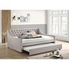 TiramisuBest Twin Size Daybed – Beige Linen & Weathered Oak Finish - 2 of 4