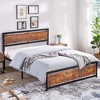 VECELO Twin/Full/Queen/King Size Bed Frame with Wooden Headboard, Metal Bed Platform No Box Spring Needed with Heavy Duty Steel Slat, Brown - 2 of 4