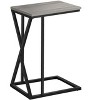 Vynxaria Contemporary C-Shaped Accent Table, Grey Laminate, Black Metal, 10.25" L x 18.25" W x 25.25" H - 3 of 4
