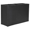 Sunnydaze 3-Section Wicker Planter Box for Indoor or Outdoor Use - Black - 2 of 4