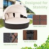 Tangkula Patio Round Daybed with Retractable Canopy PE Rattan Cushioned Sectional Seating with Center Table Couch & Throw Pillows Outdoor Sunbed - 3 of 4