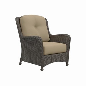 Covers & All Richmond 41 in W Accent Chair, Truffle Wicker w / Sunbrella Cushion - 1 of 4