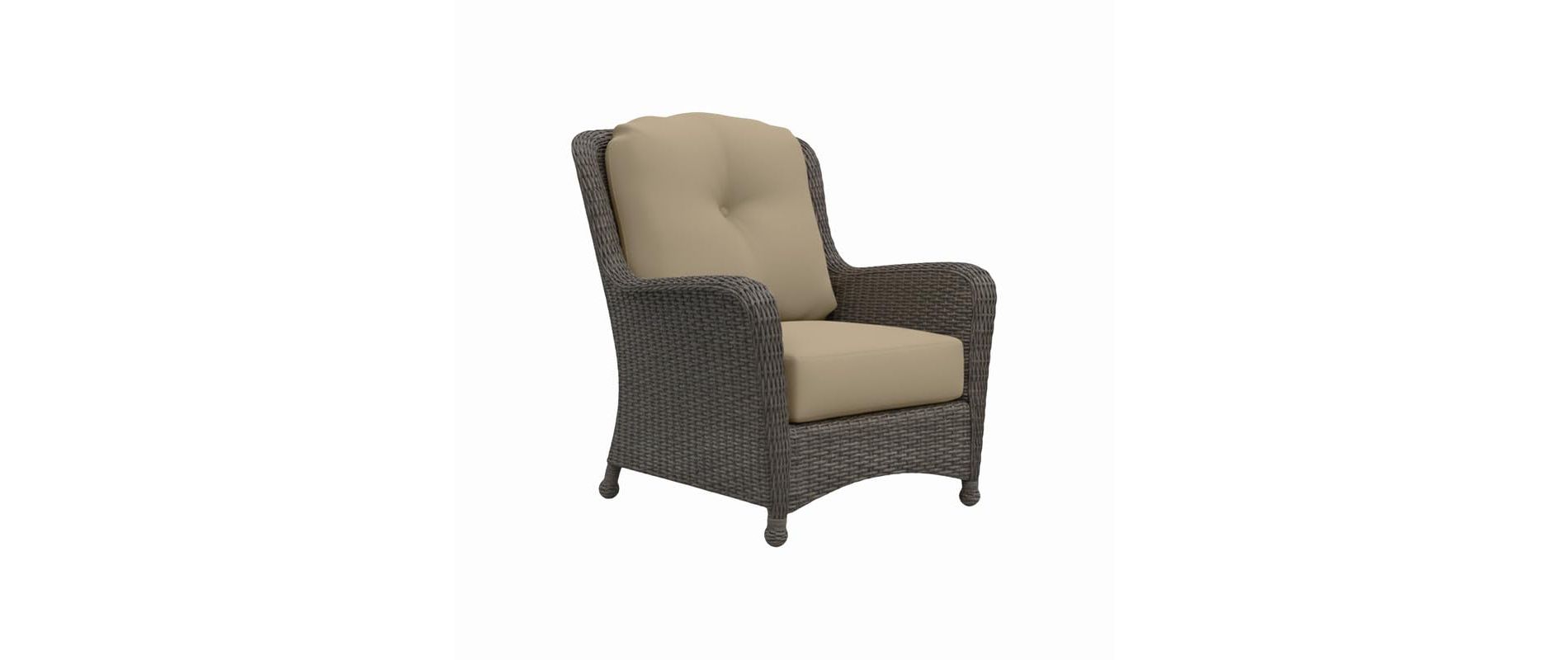 Covers & All Richmond 41 in W Accent Chair, Truffle Wicker w / Sunbrella Cushion