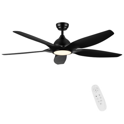 BestParts 60" Integrated LED Ceiling Fan - Black ABS Blades, 3-Color Light, Energy-Saving Motor, Reversible Mode