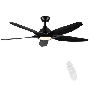 BestParts 60" Integrated LED Ceiling Fan - Black ABS Blades, 3-Color Light, Energy-Saving Motor, Reversible Mode - 1 of 4