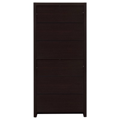 Transitional Skylar 70.75" Cappuccino Wood Bookcase with Storage Drawer