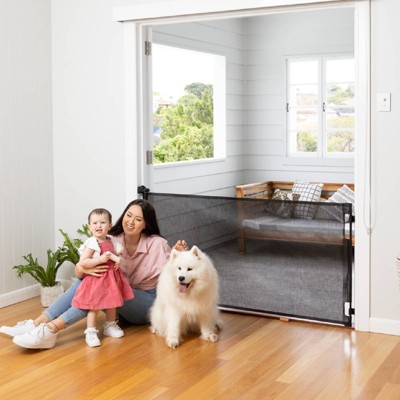 Black Retractable Mesh Baby Gate for Stairs and Doorways