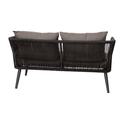 Kierra Black and Gray Metal 4-Piece Patio Conversation Set