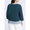 ELOQUII Women's Plus Size Contrast Rib Sweater - 3 of 4