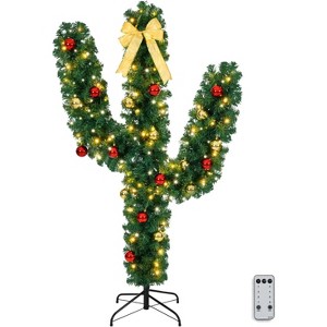 VINGLI 5ft Pre-Lit Artificial Cactus Christmas Tree, 110 LED Lights, 400 Tips, Holiday & Home Decor - 1 of 4