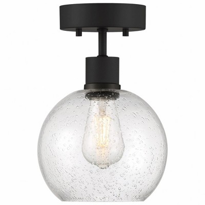 Burgundy Globe 12" Matte Black LED Indoor/Outdoor Light Fixture