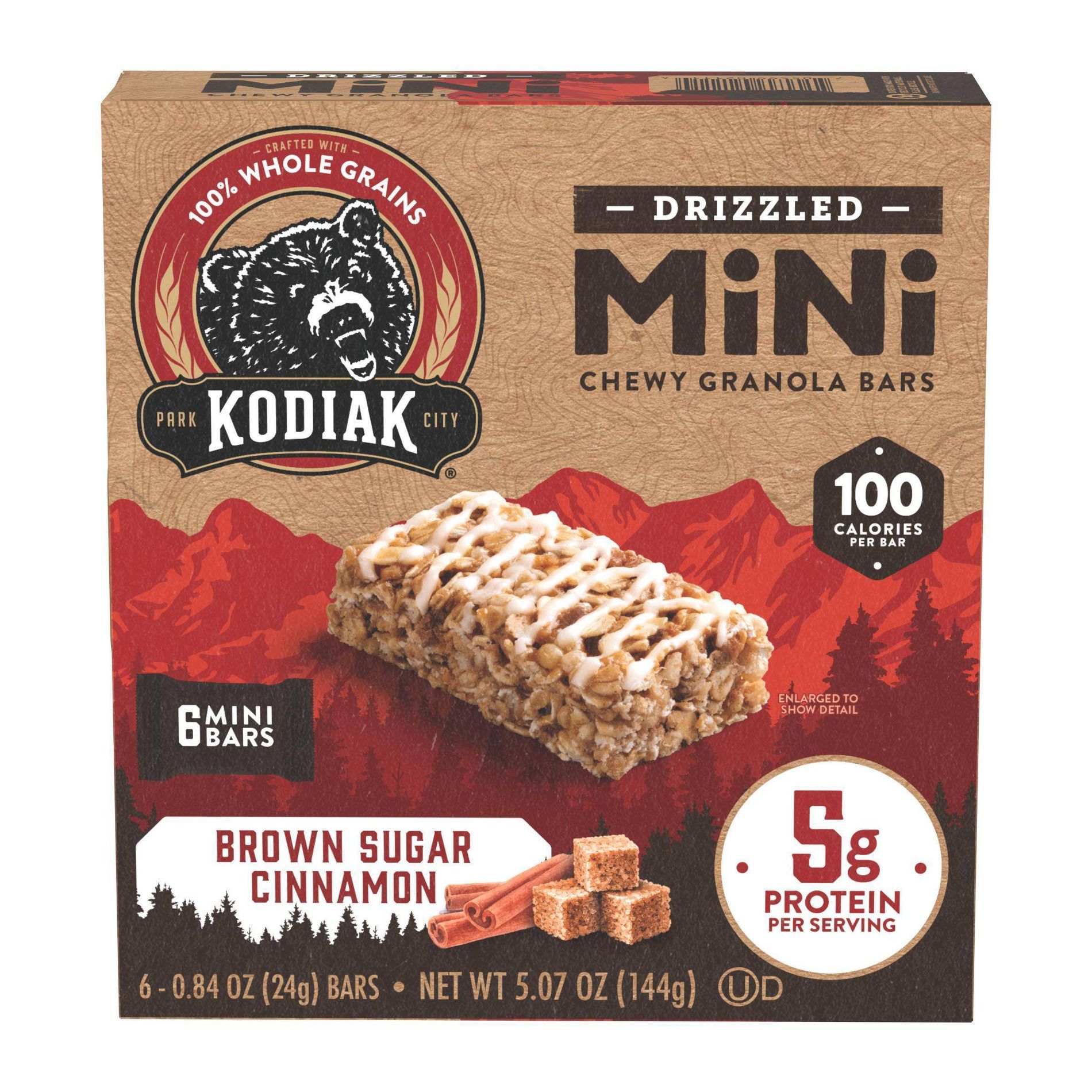 Kodiak Cake Drizzled Mini Brown Sugar Cinnamon Mini Protein Bar - 5g Protein - 6.17oz