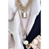 Slickblue Gold Chunky Link Chains Necklace Set, Padlock Pendants, 16" & 22" Length, Lobster Claw Closure - 2 of 4