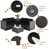 Tangkula Set of 4 Patio Rattan Furniture Set Cushioned Loveseat Storage Table Outdoor Black - 2 of 4
