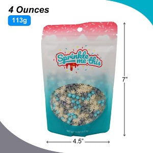 Sprinkle Me This – Wintertime Magic – Holiday Sprinkle Blend with Blue & Silver Pearls, Silver Jimmies, and White Snowflake Quins - 1 of 4