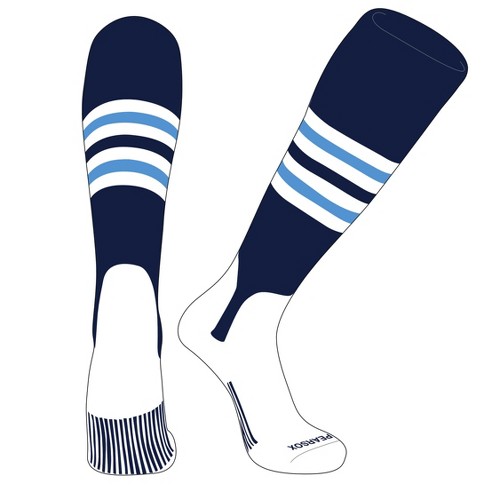 PEAR SOX OTC Baseball Softball Stirrup Socks (F, 5in) Navy, White, Sky Blue - image 1 of 3