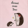 NoJo Keep Blooming Pink and Brown Super Soft Hedgehog 'Dreams Come True' Baby Blanket - 3 of 4