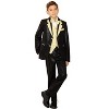 Cloudstyle Boys Slim Fit Suits 4 Pieces Blazer Vest Pants Bowtie Jacket with Gold Rims for Wedding Party Prom - 2 of 4