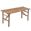 vidaXL Garden Bench Bamboo brown Bamboo, polyester Medium Collapsible - 2 of 4